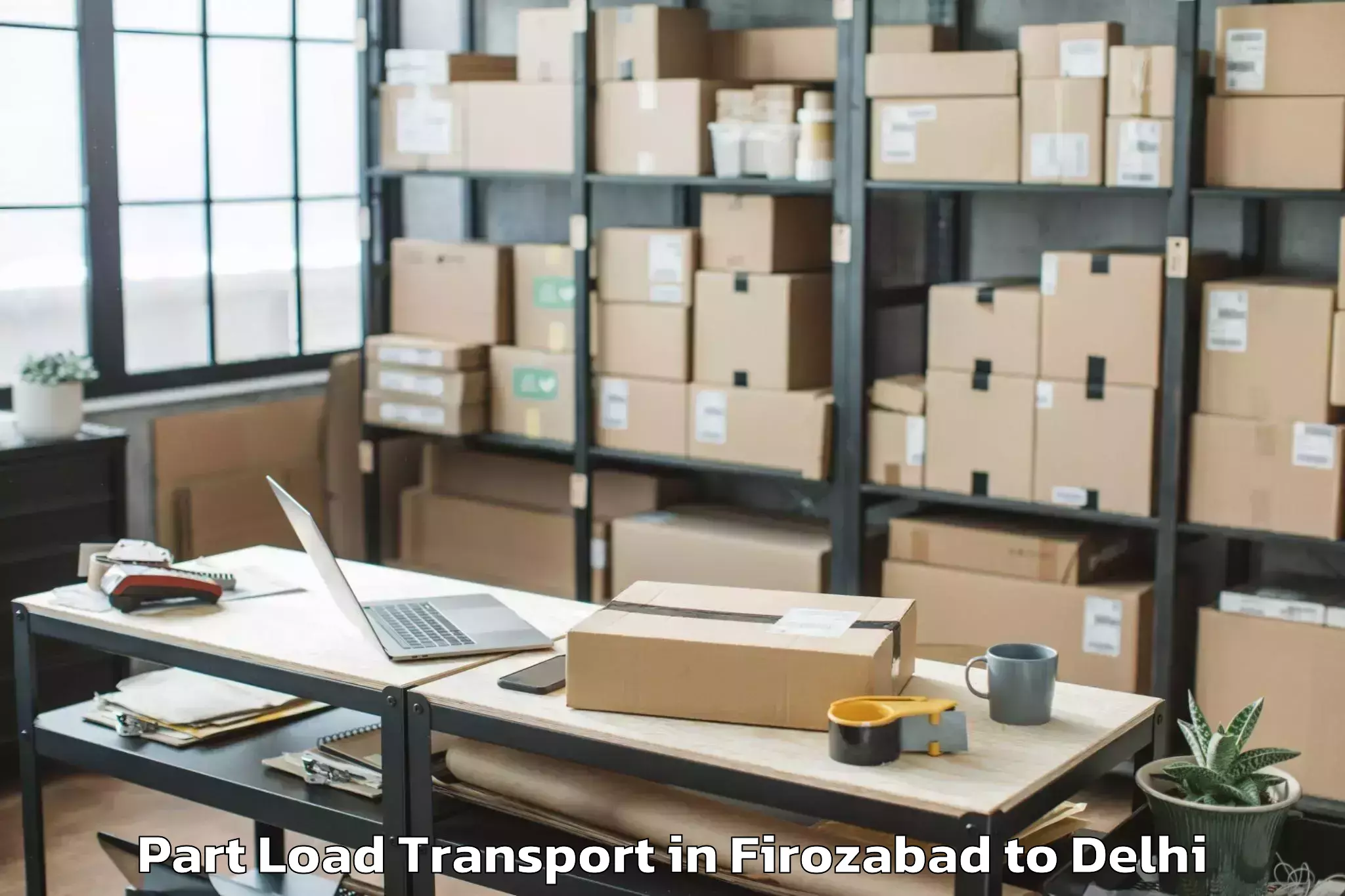 Book Firozabad to Dlf Emporio Mall Part Load Transport Online